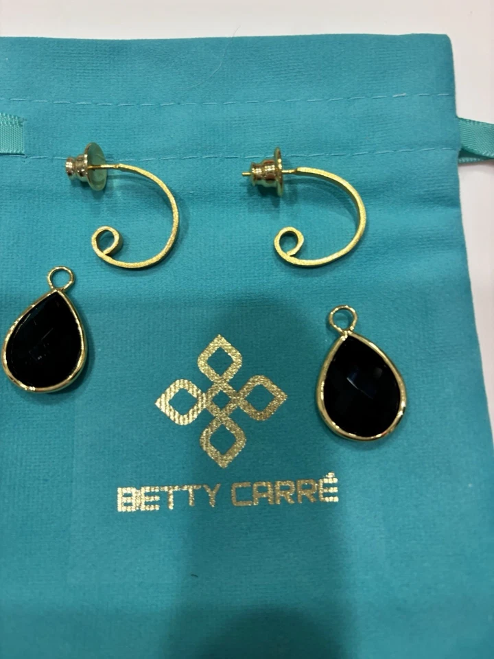 Betty Carre черный оникс и золото обручи похож на Julie Vos серьги - Изображение 4 из 4