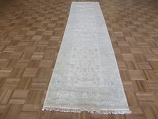 2'6 x 10 Runner Hand Knotted Ivory Modern Oushak Oriental Rug G16776