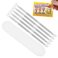 DIVINA VITAE Lottery Ticket Scratcher Tool 5Pcs Metal Scraper Tool with Plast...