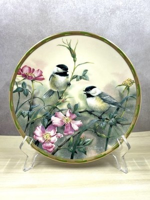 VTG 1992 Lenox Nature's Collage Plate  Rose Morning  Chickadees by C. Mcclung
