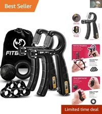 5-Pack Adjustable Hand Grip Strengthener Kit with Digital Counter, 10-132 lbs