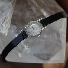 LeCoultre Vintage Ladies Mini 14k White Gold Backwind 1940s