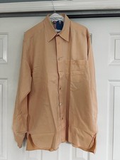 VTG ERMENEGILDO ZEGNA COTTON ORANGE SHERBERT BUTTON DOWN DRESS SHIRT SZ I EUC