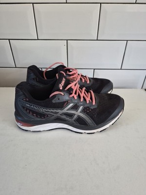 Asics Gel-Stratus Damen-Laufschuhe Größe 8 UK schwarz/silber sehr guter Zustand