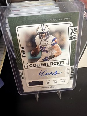 2022 Contenders Draft Trey McBride College Ticket RC Auto Blue /99 Cardinals A