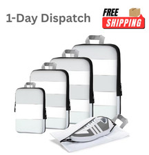 XBLGX Compression Packing Cubes 5 Piece Travel Organizer Set White Black