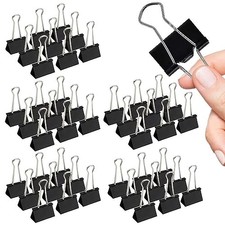 Medium Binder Clips, 144 Pack, 1-1/4 Inch, Black, 1.25 Inch Black-32mm-144 Pcs