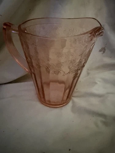 Depression Glass Jeanette Cherry Blossom 7" Pink Pitcher