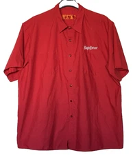 SleighDriver Santa Red Kap Work Shirt Mens SS Embroider Logo Front/Back Size 4XL