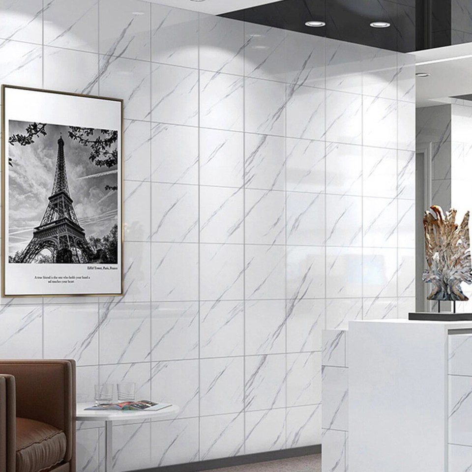 10x Self-Adhesive Marble Tiles Sticker Stick On Wall Floor Kitchen - View #6