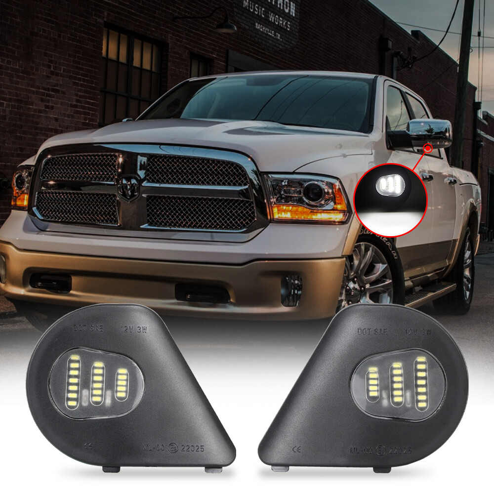 Accessories For Dodge Ram 2014 LED Truck Side Mirror Puddle Lights For Dodge Ram 10-19 1500 2500 3500 4500 5500 Dodge Charger Front Bumper - Foto 2