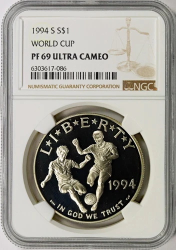 1994-S World Cup Silver Dollar $1 NGC PF69 Ultra Cameo