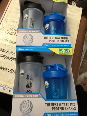 2X2-Pack Blender Bottle Protein Shaker, Mixer 28 OZ 20 OZ NEW