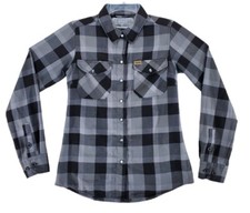 Dixxon Shirt 1911 Flannel Plaid Ws S Black Gray Pearl Snap Button LS Ltd Edition