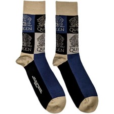 QUEEN "CREST BLOCKS" Socks Unisex US Size 8-12 New With Tags