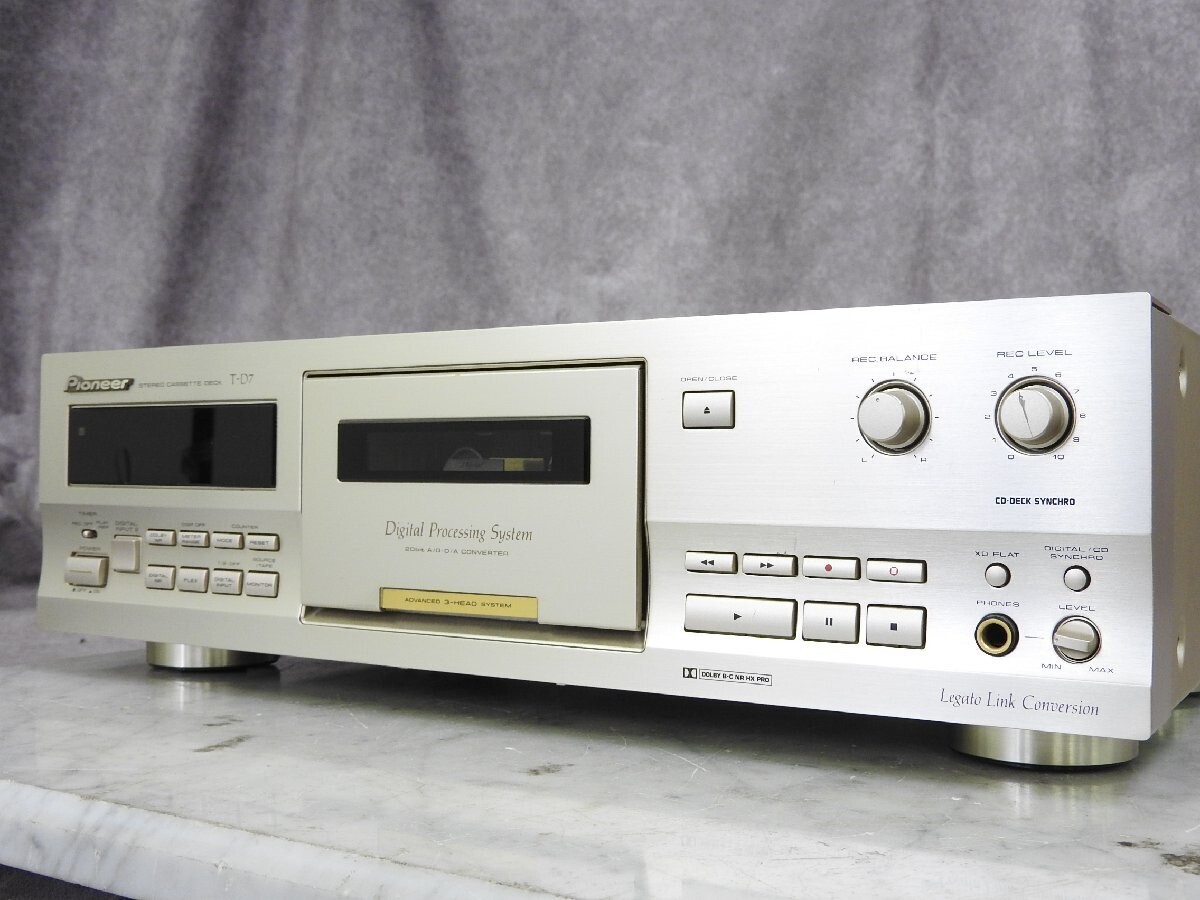 Pioneer パイオニア 3ヘッドシングルカセットデッキ T-D7 デジタル・プロセッシング・システム」搭載3ヘッドシングル
