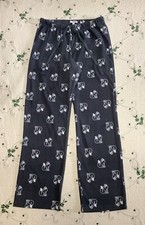 WOMEN'S SIZE S "SONOMA" GRAY DOG WAFFLE KNIT DRAWSTRING PAJAMA PANTS 30" WAIST