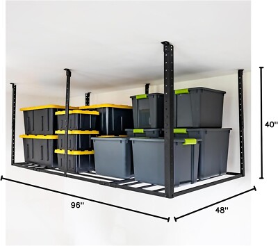 4 x 8 Garage Storage Rack, Duty Steel Platform Holds 700 lbs, 96 in. x 48 in. x 