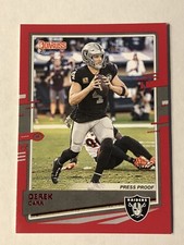 2020 Donruss Base Variation Press Proof Red #197 Derek Carr - Las Vegas Raiders