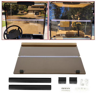 Front Windshield For 86-1994.5 EZGO Marathon Golf Cart Folding Windscreen Tinted