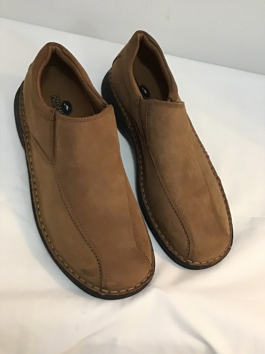 Redhead Mens Slip On Loafer US 9.5W Brown Suede Leather Good 