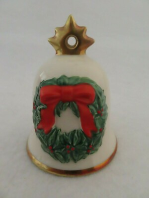 Goebel 1986 Christmas Wreath Bell 3'' Ornament Annual Series Ornament #3