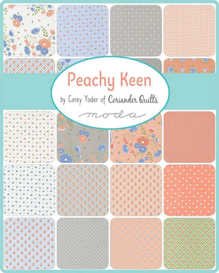 Peachy Keen Moda Charm Pack 42 100% Cotton 5" Precut Fabric Quilt Squares - Image 2 of 2