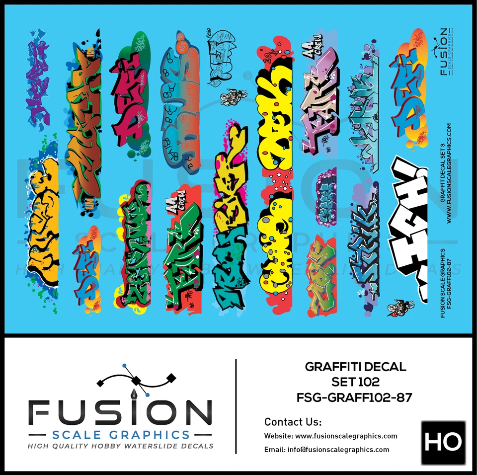 HO Scale Graffiti Decal Set 3 - Image 2 of 2
