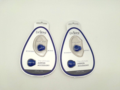 EarSkinz Pod Covers ES3 Blue Apple iPhone Wireless iPod Pods Pack of 2