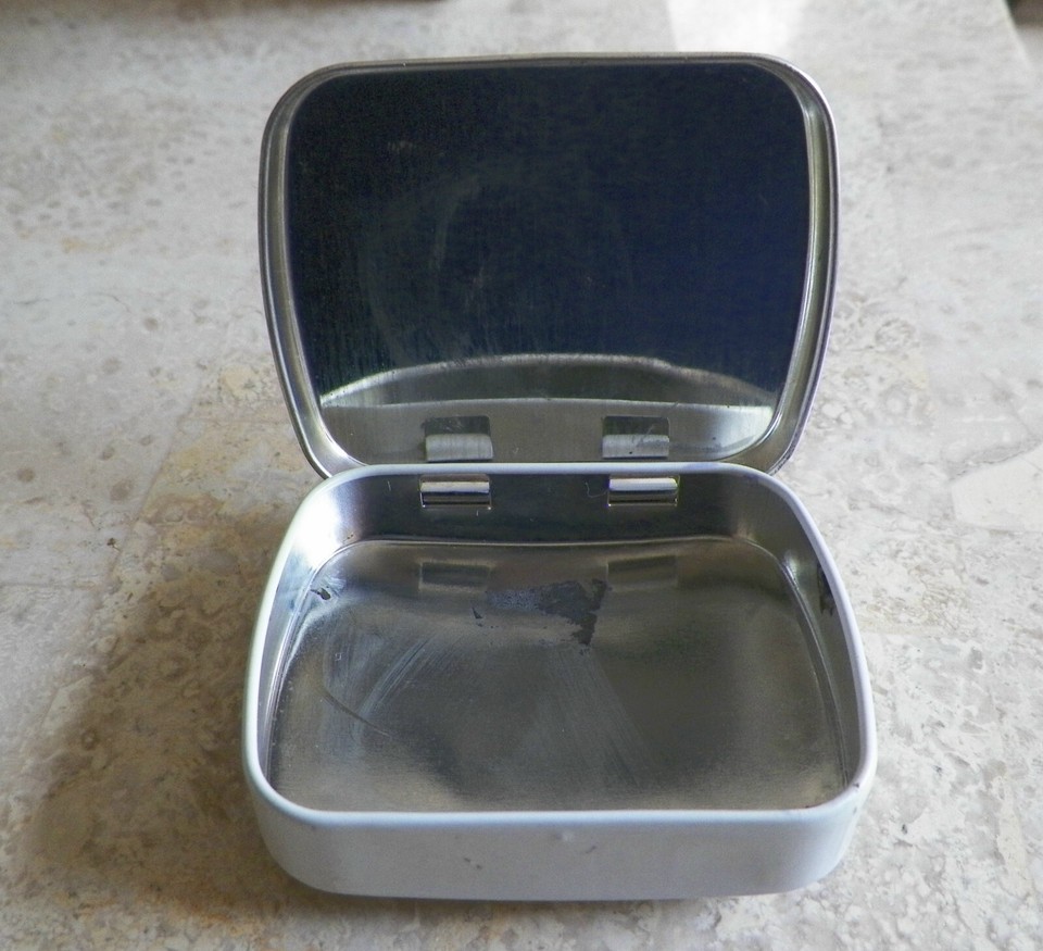 Vintage Miniature Tin Trinket Box Collie Dog Hunkydory Hunky Dory