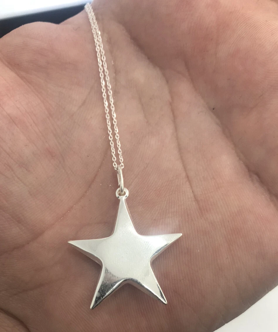 Silver stars charm necklace sale