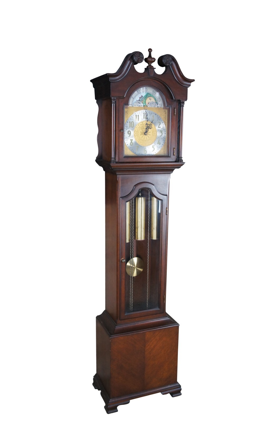 Vintage 1970 Colonial Mfg Co Grandfather Clock Mahogany Tall Case