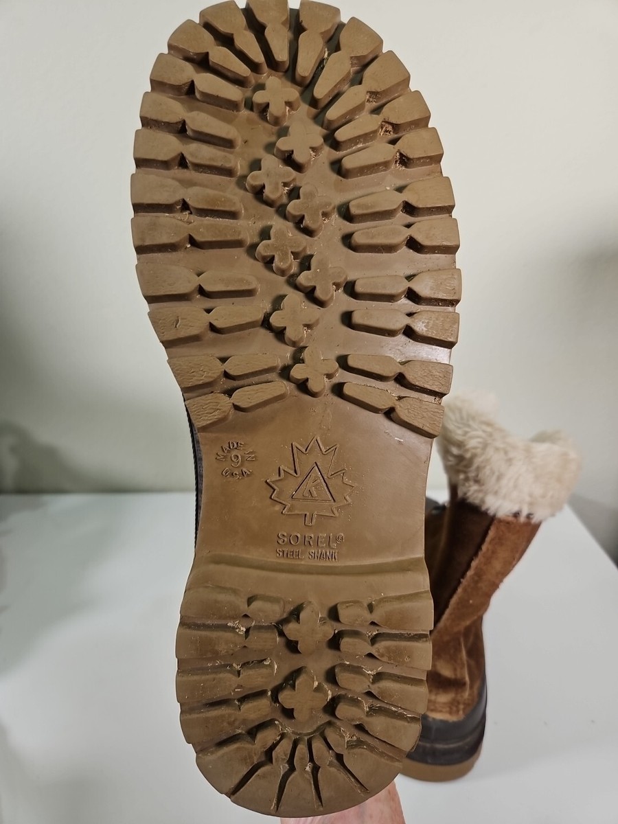 Sorel Boots Mens 12 Brown Crusader Sherpa Lined Winter Canada wool vintage Boots Sorel Canada Mens 9 Brown Crusader Wool Lined Winter  main image 2