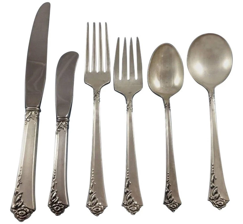 Damask Rose Antique US Sterling Silver Flatware-Sets for sale | eBay