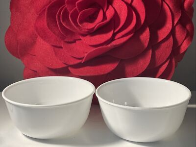 (2) Corning Corelle Winter Frost Solid White 24 Oz 6.25'' Soup Cereal Bowls