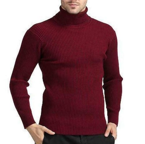 Mens Turtleneck Sweater Knitted 