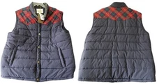 WEATHERPROOF PLAID FLANNEL TRIM ELEVATED VEST W/FAUX SHERPA COLLAR - XLT - NWT