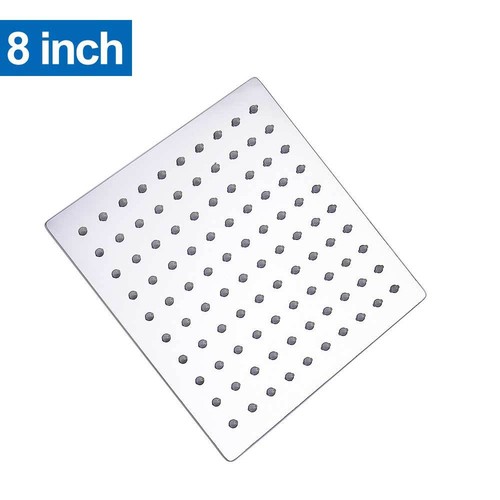 Chrome 8" Large Square Rainfall Shower Head Kit Overhead Rain Waterfall Bath set - Picture 12 of 12
