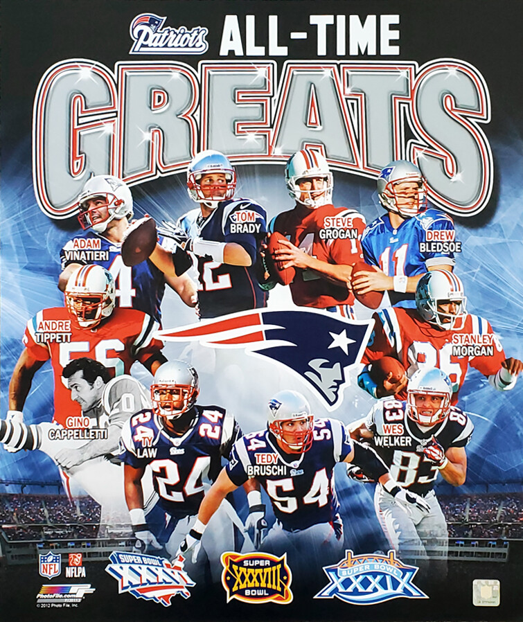 New England Patriots ALL-TIME GREATS Premium 20x24 Photofile