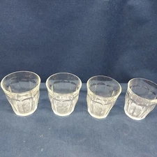 Duralex France Set/4 Cocktail or Juice Glasses Clear Glass EUC 