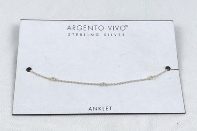 New Argento Vivo Sterling 925 Beaded Ankle Bracelet / Anklet