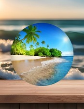 Ocean Beach 10 inch Metal Round  Sign FREE shipping CHOICE Gifts