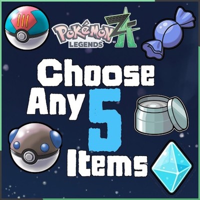 Choose Any Item For Pokémon Legends Z-A Ball Evolve Items Mint
