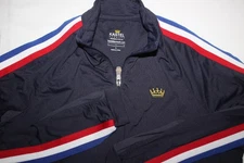 KASTEL DENMARK Women's L Navy Sunshirt Patriot Collection Quarter Zip Red White