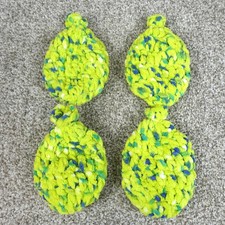4 Pack Reusable Crochet Water Balloons Neon Green Chenille Splash Balls Kids Toy