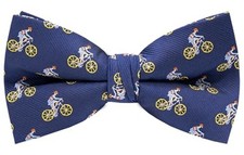 Mens Bow Tie Handmade Pre-Tied Fun Pattern Bow Ties for Men Yellow Blue