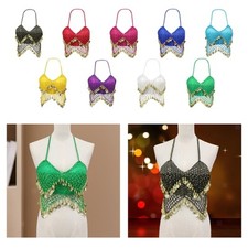 Pailletten Crop Top Outfits Glitzer BH Tops f&uuml;r Festival Performance Nachtclub