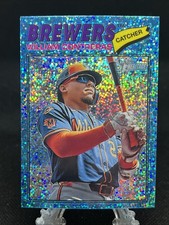 2026 Topps Heritage Chrome Light Blue Sparkle William Contreras #214 Brewers