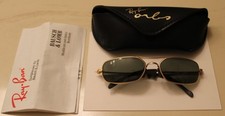 1990's Ray-Ban Bausch & Lomb Orbs Axis Sunglasses Gold Matte Frame Case Manual