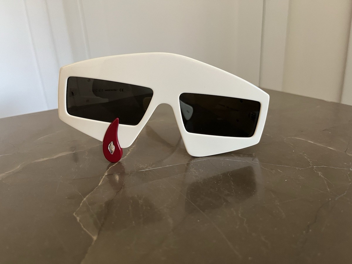 小物 GUCCI sunglasses archive y2k G logo NIB GUCCI RUNWAY SUNGLASSES GG0359S CREAM CRYSTAL ACCENT | eBay
